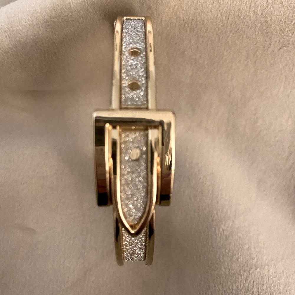 Costume Jewelry Shimmer Crusted Buckle Bracelet